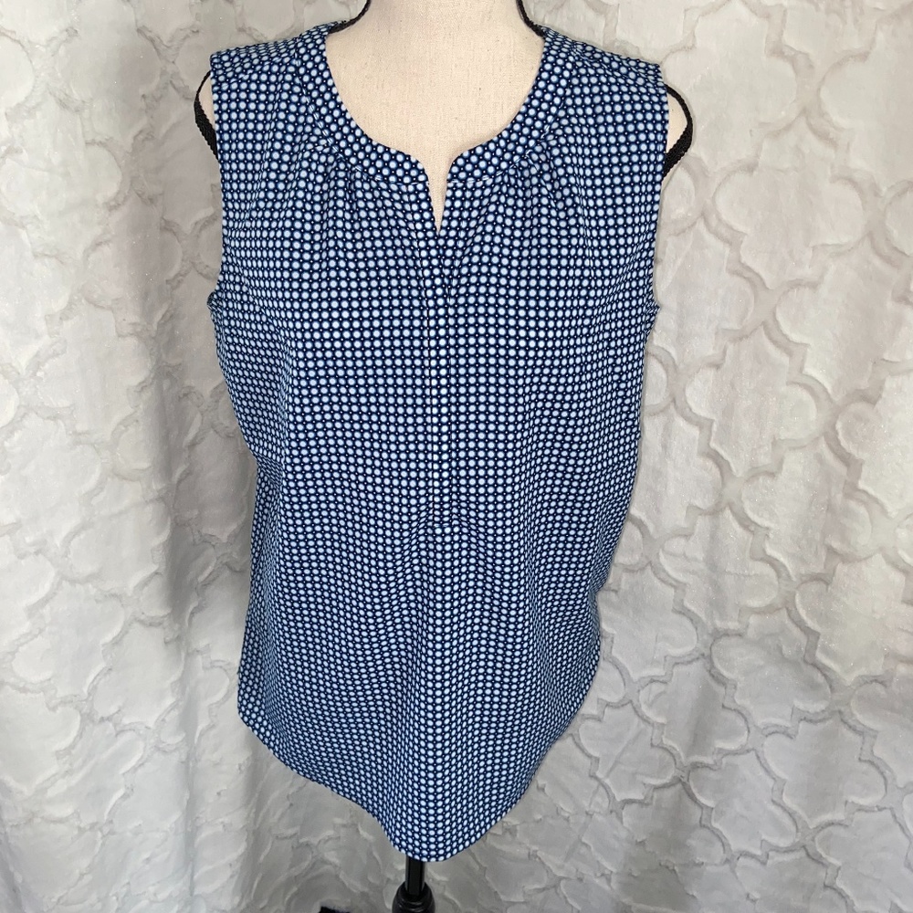 Van Heusen Blue/White Blouse - Medium